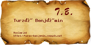 Turzó Benjámin névjegykártya